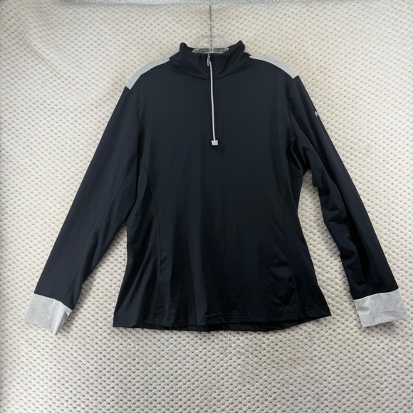 Obermeyer Aspen Colorado Women's Black Quarter Zip Long Sleeve Pullover Top XL - Picture 2 of 7